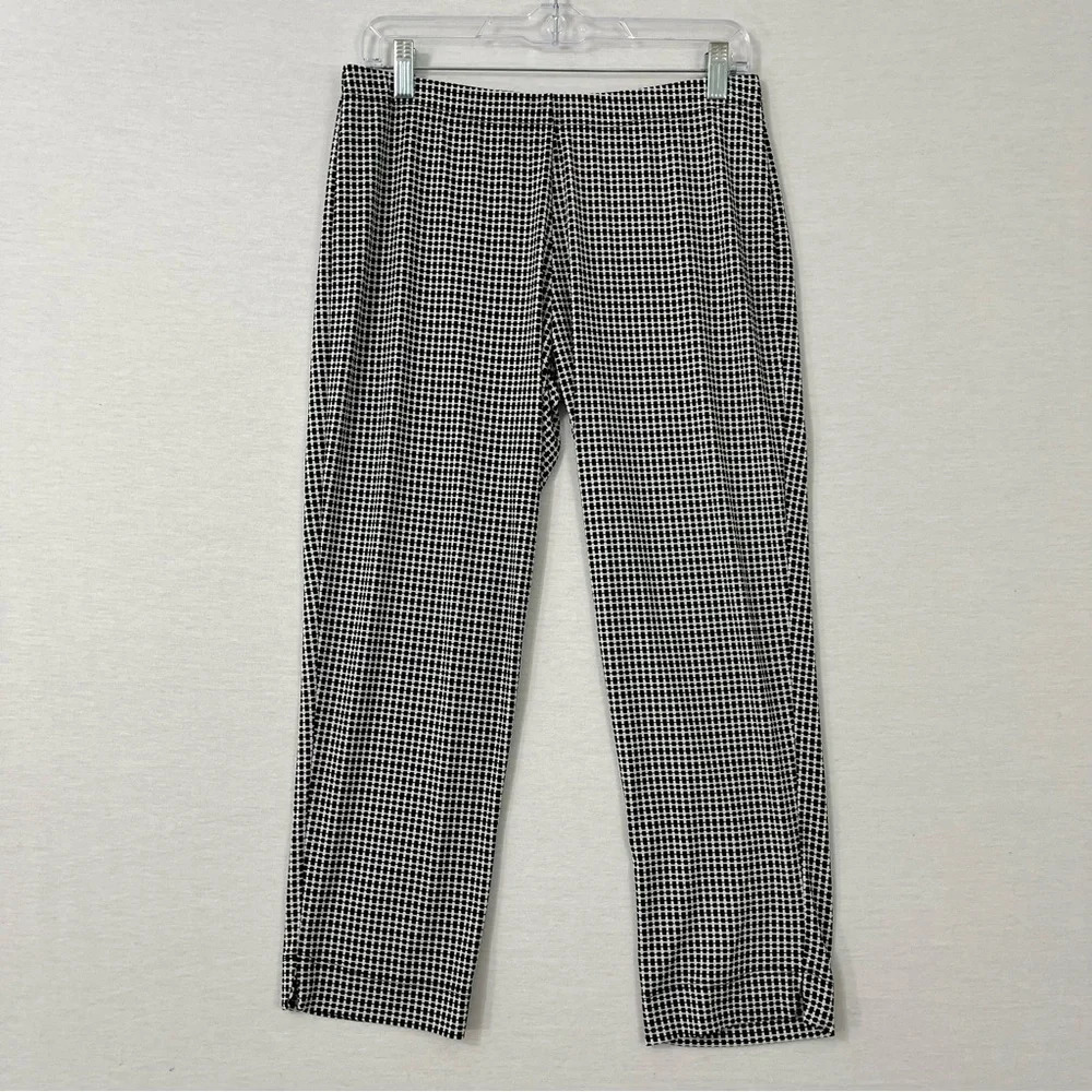 Clara Sun Woo Black White Soft Stretch Pull-on Crop Pants Size‎ Large